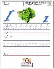 i harfi çizgi çalışması